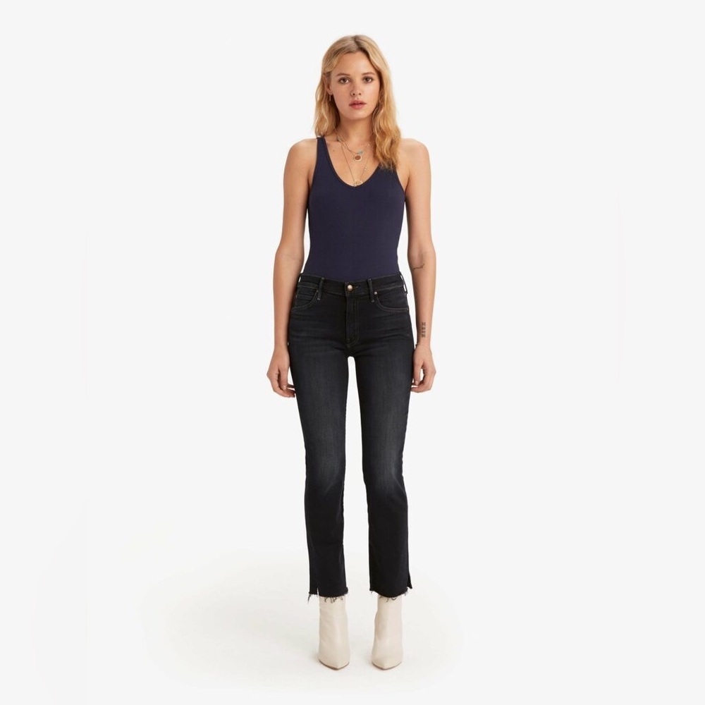 Mother women’s The Rascal Ankle Snippet Dark Wash Raw Hem denim Jeans Size 25